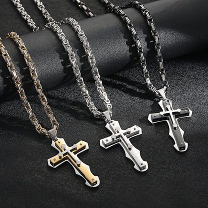Men's Vintage Punk Cross Necklace