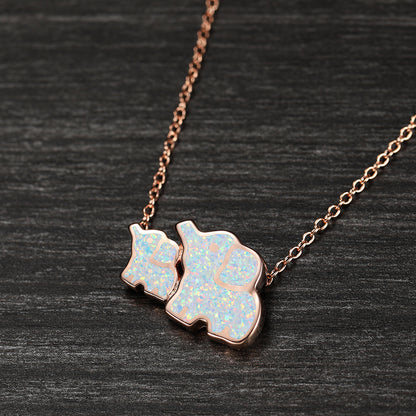 Opal Elephant Necklace