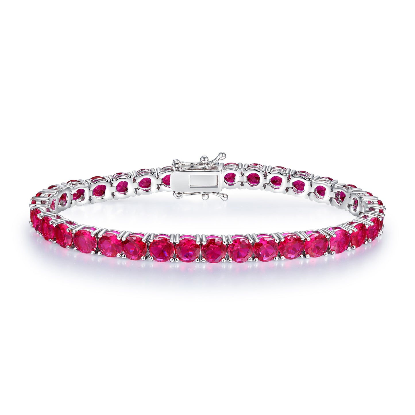 Women&Men's 5mm Red Corundum Zircon Tennis Bracelet