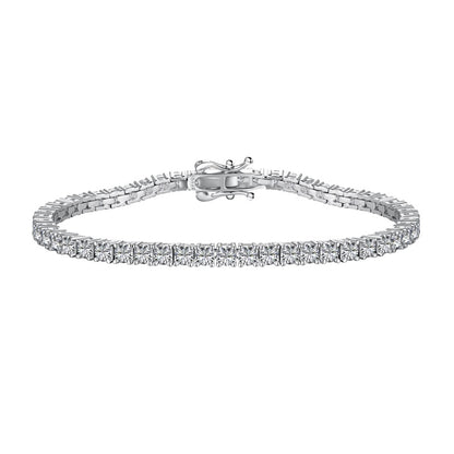 Women's S925 White Round Zirconia Fully Studded Niche Fashion Design Tennis Bracelet