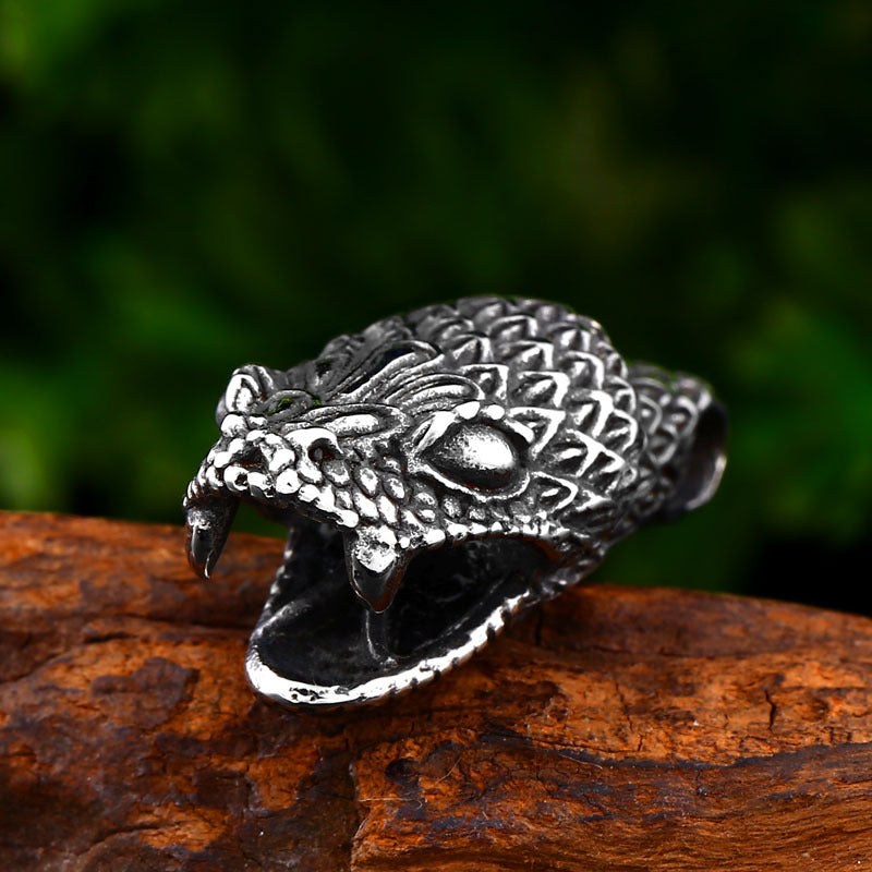 Men's Steel Cobra Punk Pendant Necklace