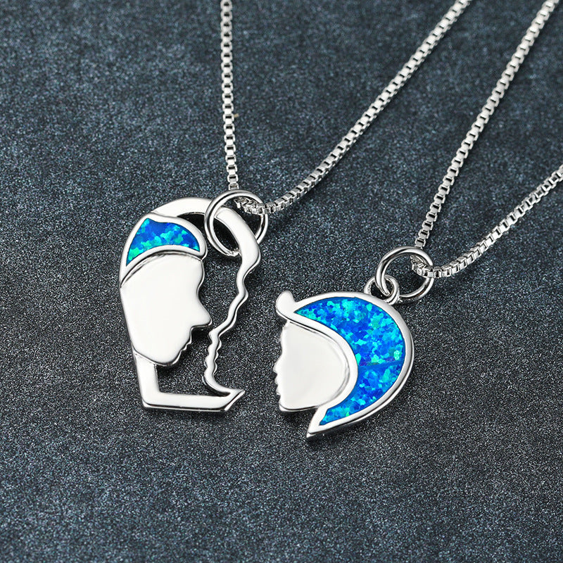 Opal Portrait Puzzle Set Necklace