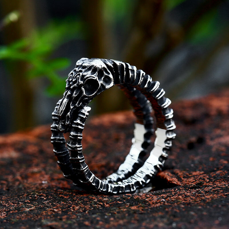 Men's Goat skull open-ring pendant