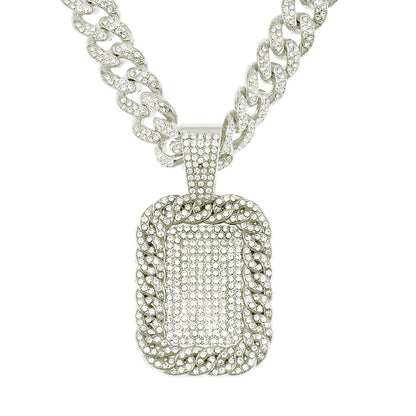 Hip-Hop Military Style Cuban Chain Pendant Necklace