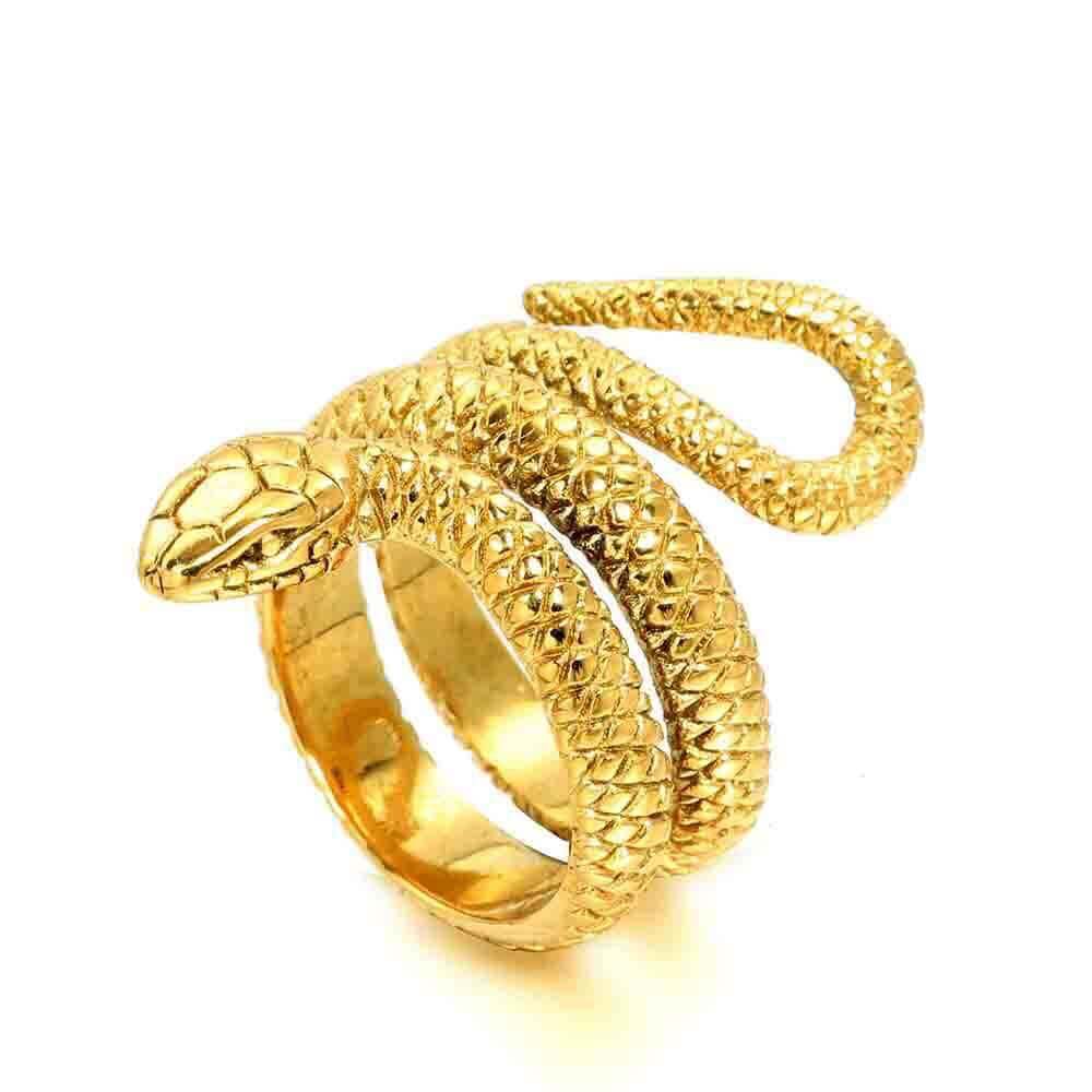 Men's Vintage Snake Python Titanium Steel Ring