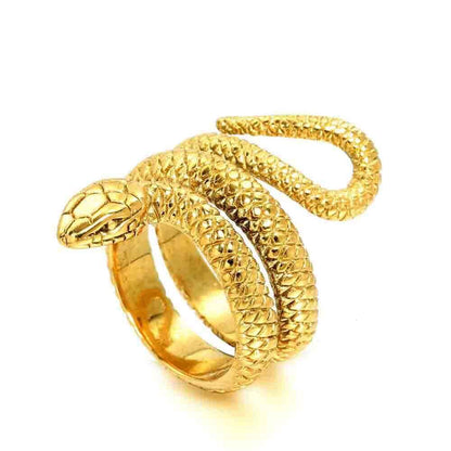 Men's Vintage Snake Python Titanium Steel Ring