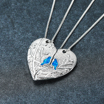 Opal Love Puzzle Bird Set Necklace
