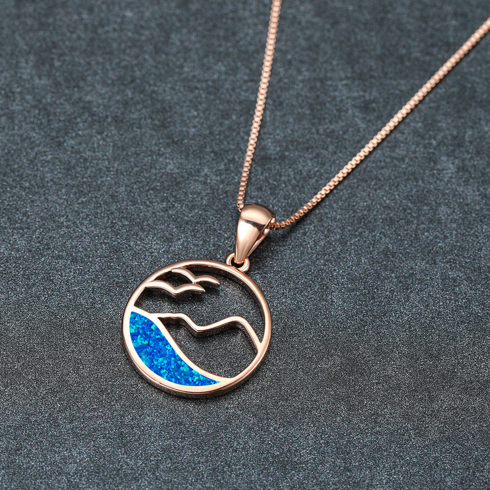 Opal Round Wave Necklace