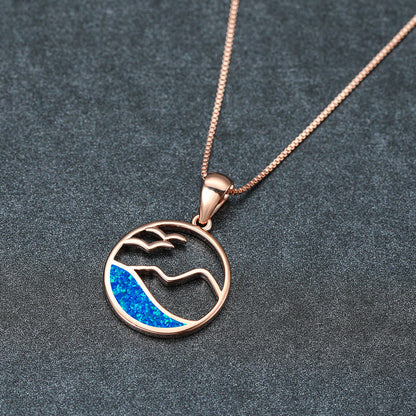 Opal Round Wave Necklace