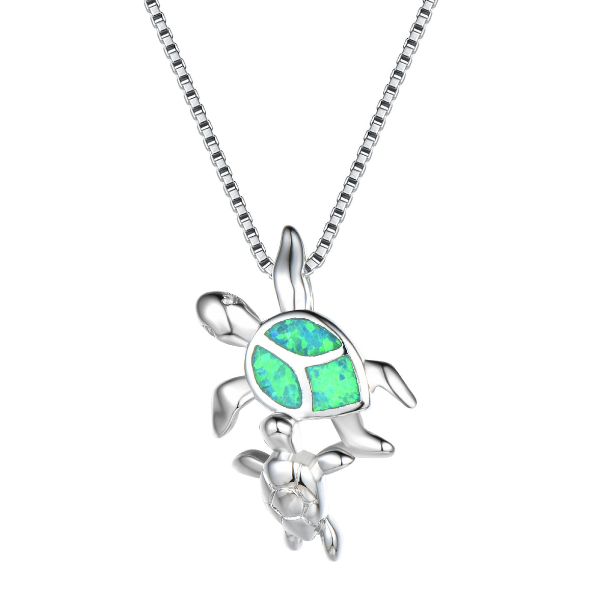 Opal Two turtle-shaped necklaces