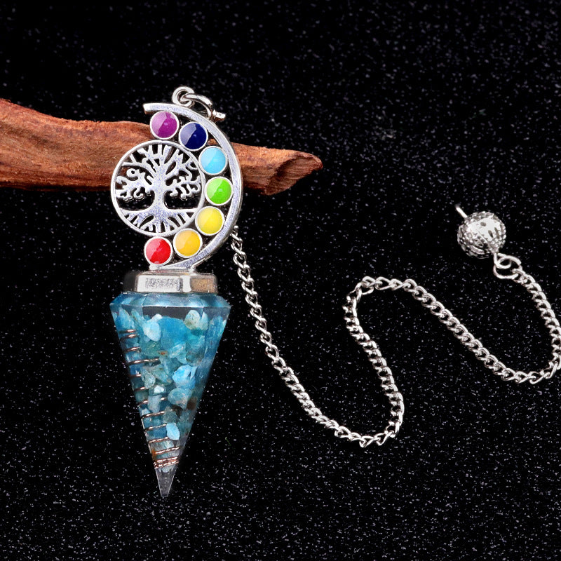Colorful Life Tree Crystal Gravel Resin Spirit Pendulum