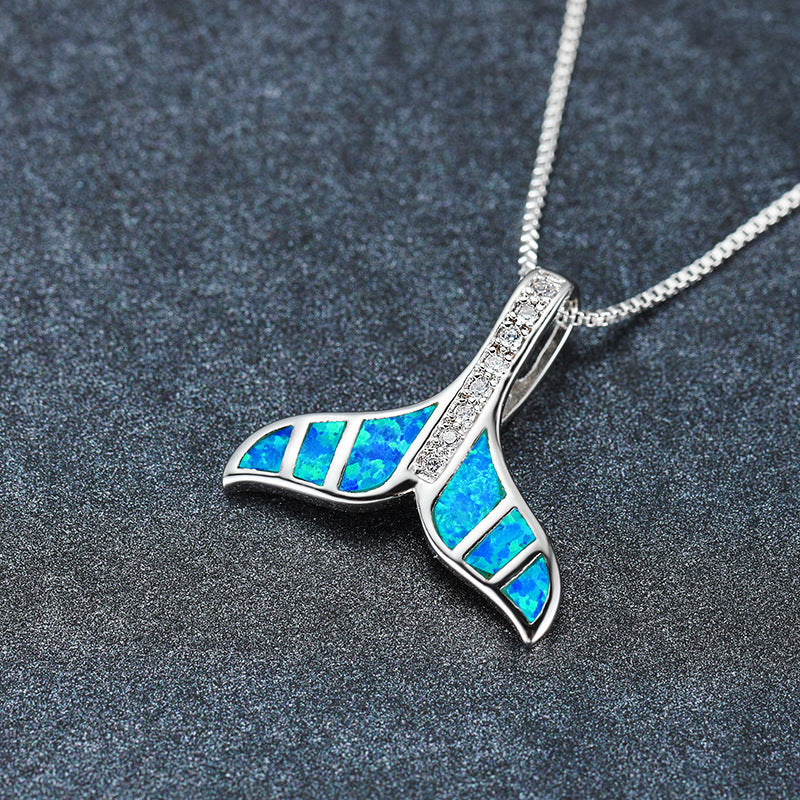 Opal Fish Tail Necklace