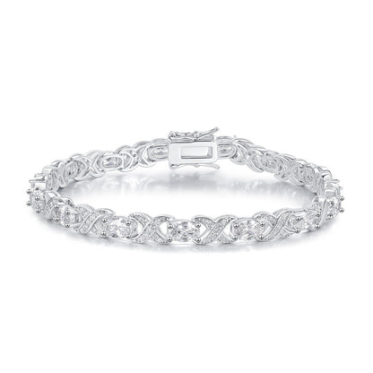 Women&Men's Four-Claw Egg-Shaped Zircon Tennis Bracelet