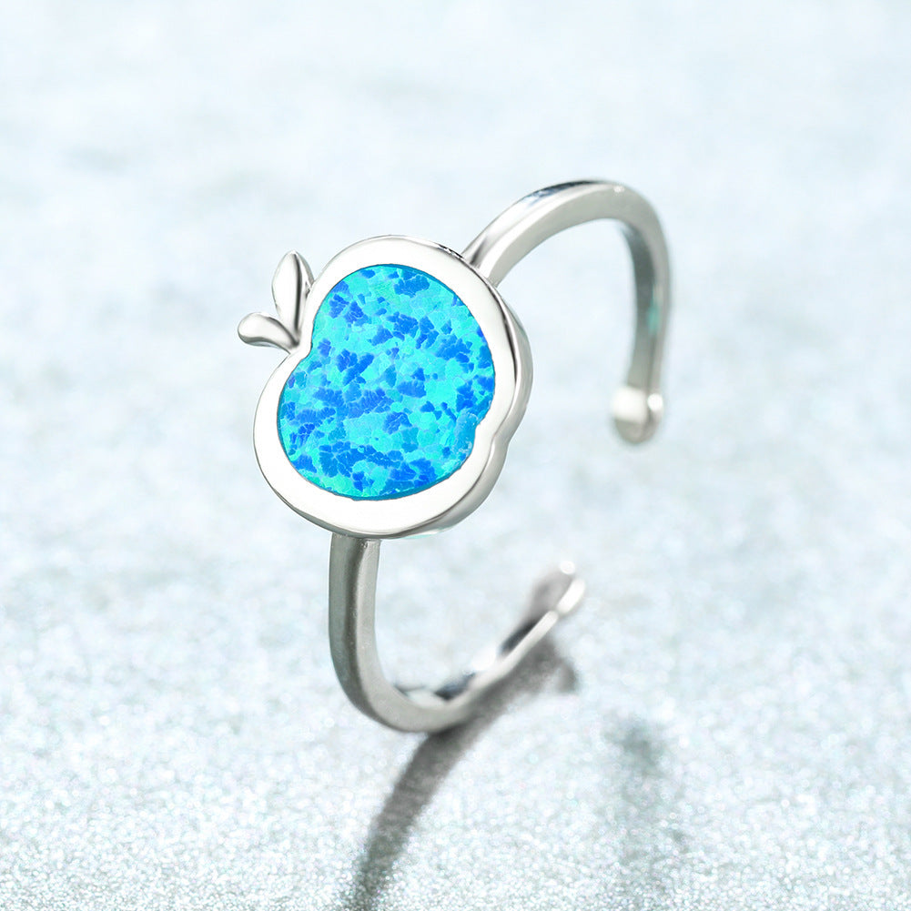 Women's Apple Shape Opal Adjustable Ring