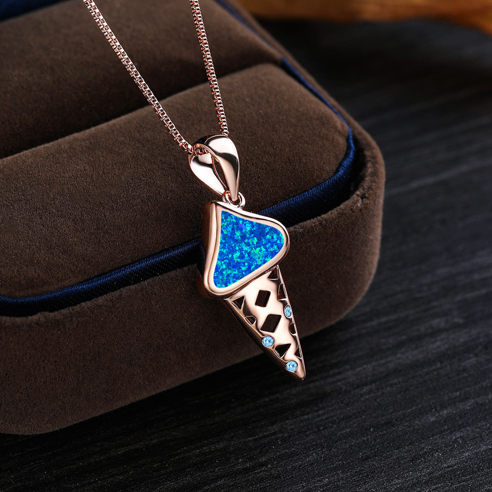 Aussie Opal Cute Ice Cream Necklace