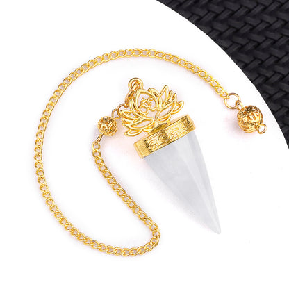 Ancient Golden lotus cone meditation yoga crystal spirit pendulum