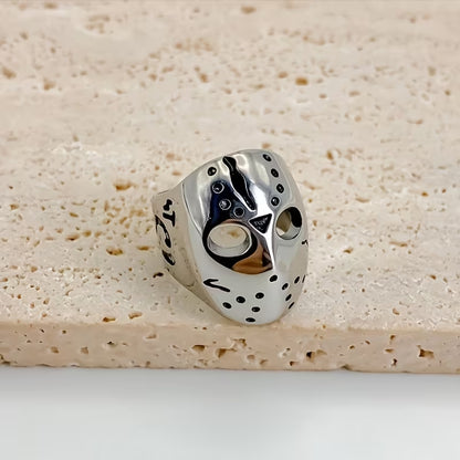 Vintage Men's Punk Skull Jason Mask Ring