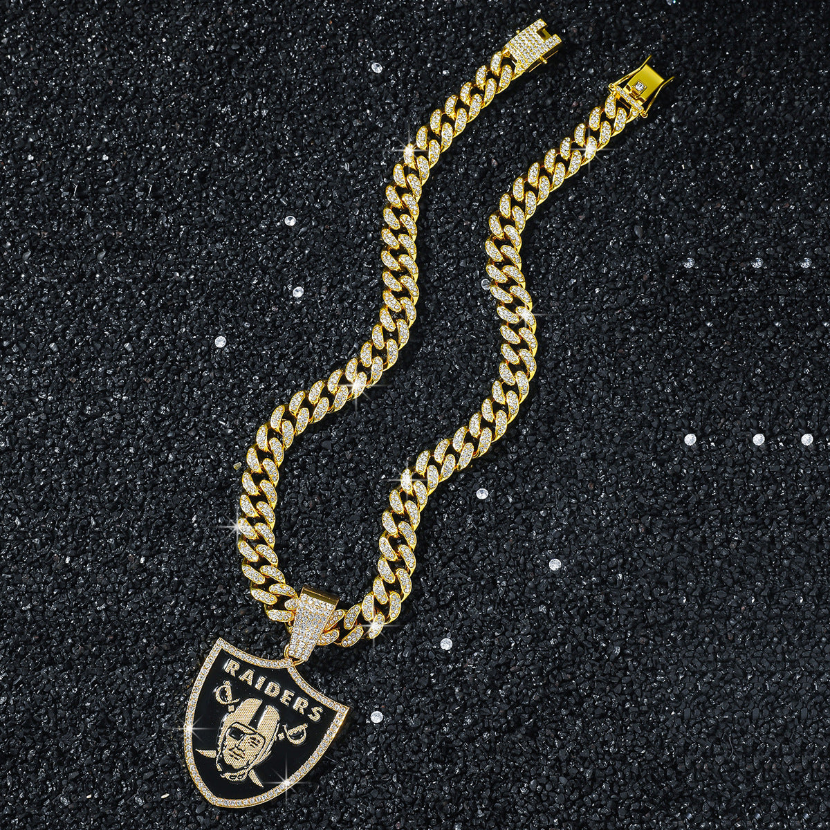 Hip-Hop Pirate Shield Cuban Chain Pendant Necklace