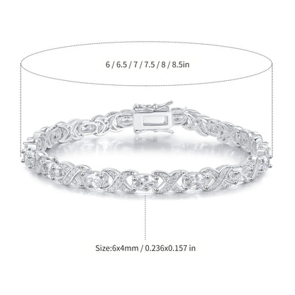 Women&Men's Four-Claw Egg-Shaped Zircon Tennis Bracelet