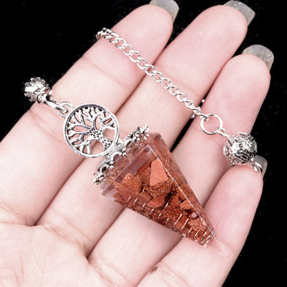 Crystal Life Tree Resin Gravel Spirit Pendulum