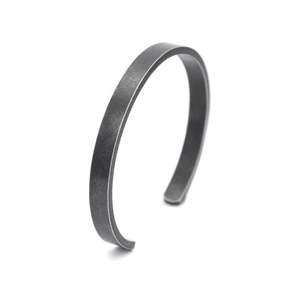 Men's Minimalist Stainless Steel Open C Cuff Bracelet, Smooth Plain Band Versatile Solid Bangle Jewelry