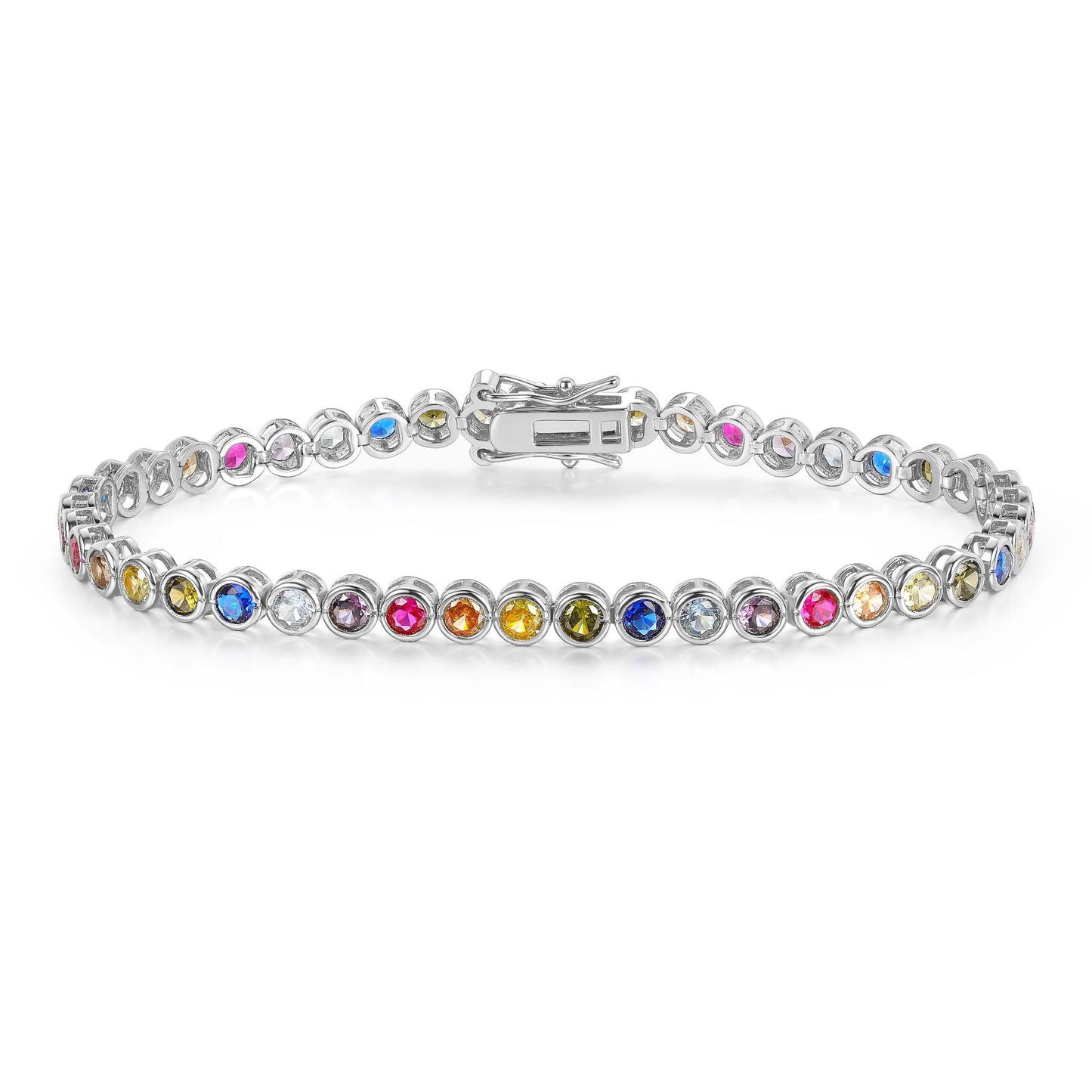 Women&Men's 3mm Colored Zircon Tennis Bracelet