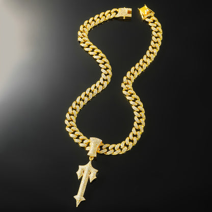 Hip-Hop Sword-Shaped Cuban Chain Pendant Necklace