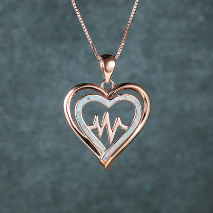 Opal Electrocardiogram Necklace