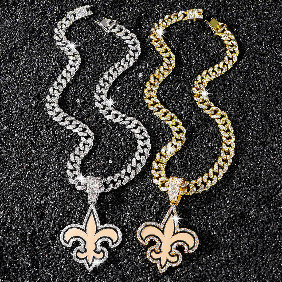 Hip-Hop Style Football Team Logo Cuban Chain Pendant Necklace