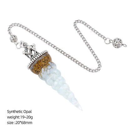Crown-Headed Spiral Conical Yoga Meditation Adjustable Frequency Crystal Resin Spirit Pendulum