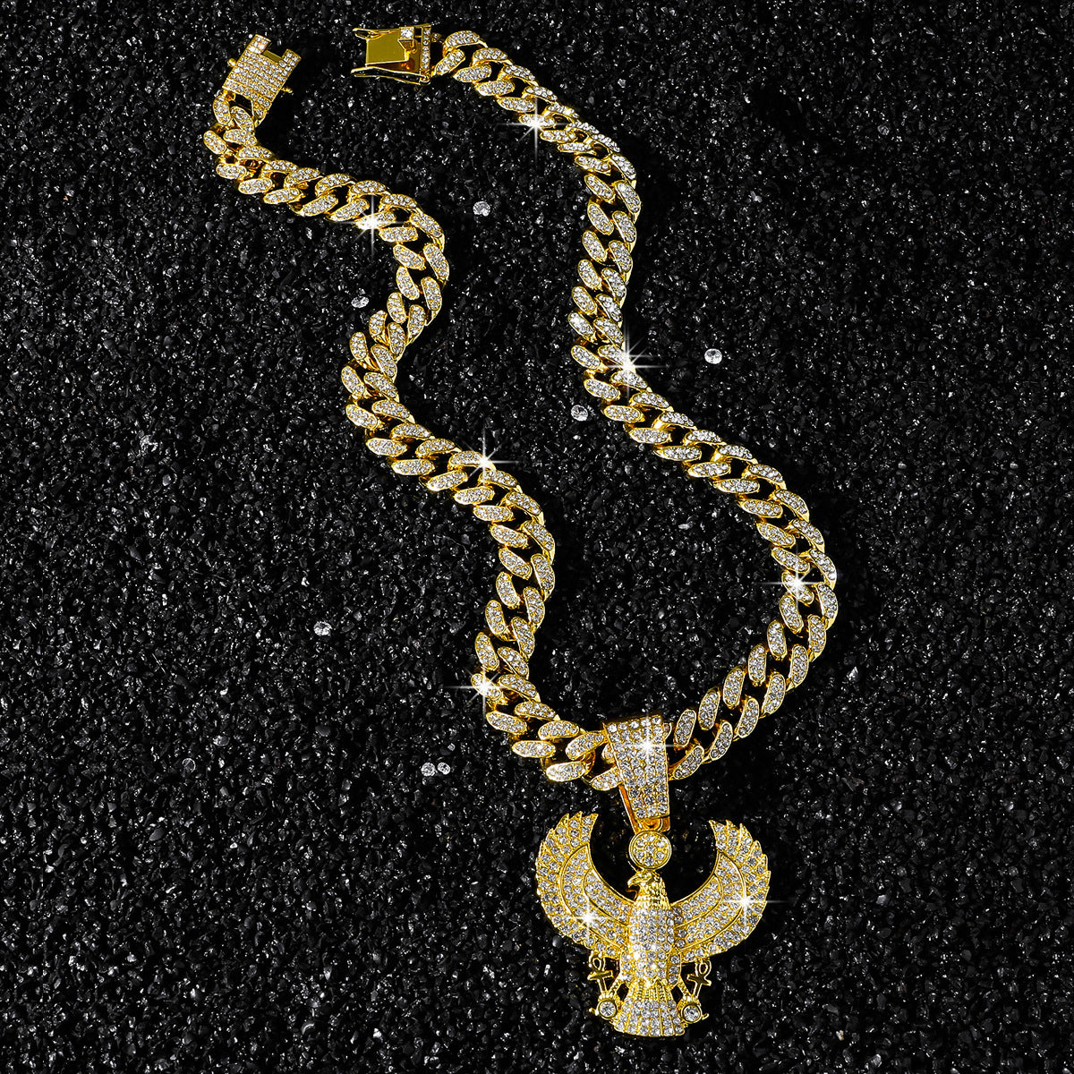 Hip-Hop Style Animal Eagle Cuban Chain Pendant Necklace