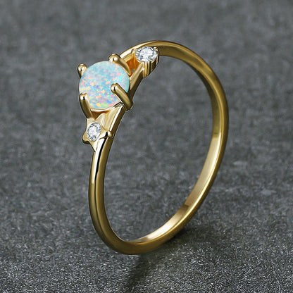 Women's Round Star Opal Zirconia ring
