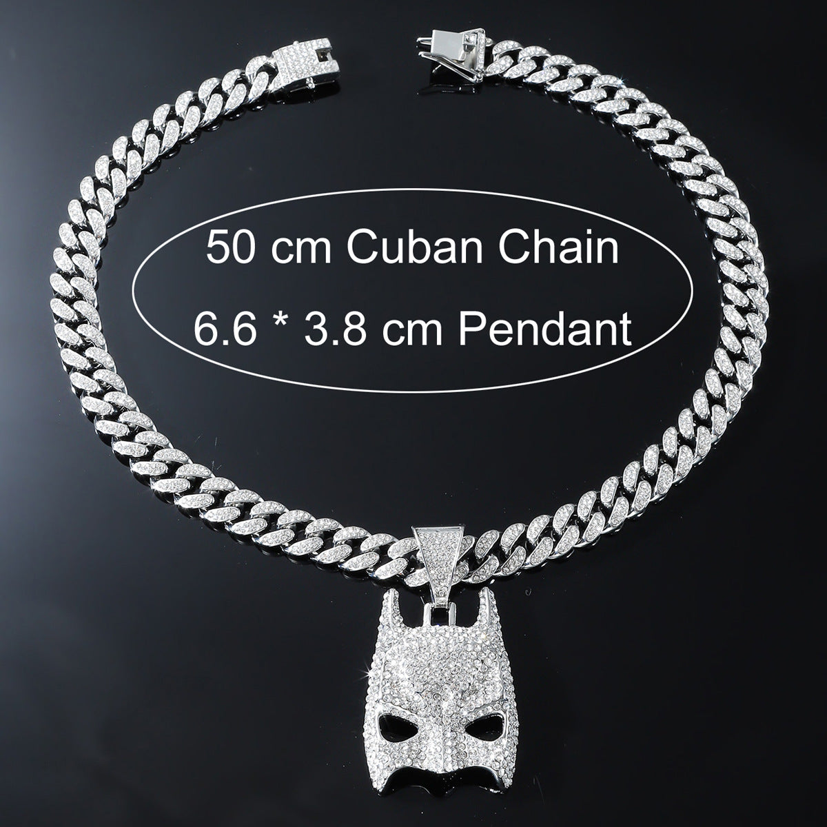 Hip-Hop Bat Mask Style Cuban Chain Pendant Necklace