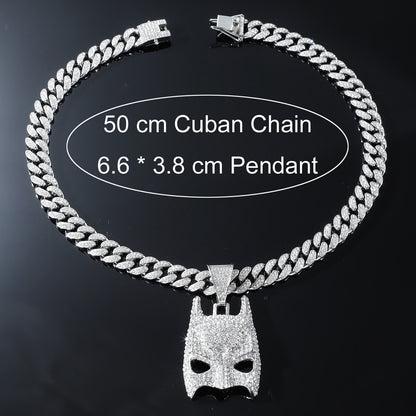 Hip-Hop Bat Mask Style Cuban Chain Pendant Necklace