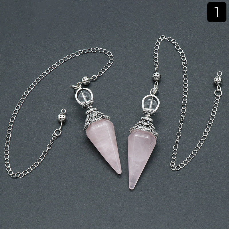 Hexagonal Pyramid Gravity Concentration Healing Crystal Pendulum