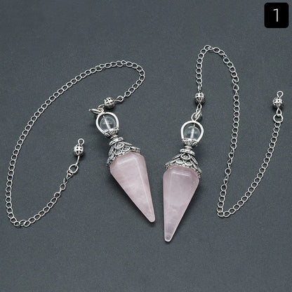 Hexagonal Pyramid Gravity Concentration Healing Crystal Pendulum