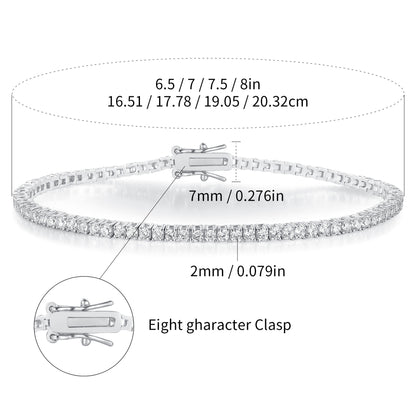 Women&Men's 18k Gold Inlaid With 2mm Zircon Dragon Head Buckle Cuban Tennis Bracelet