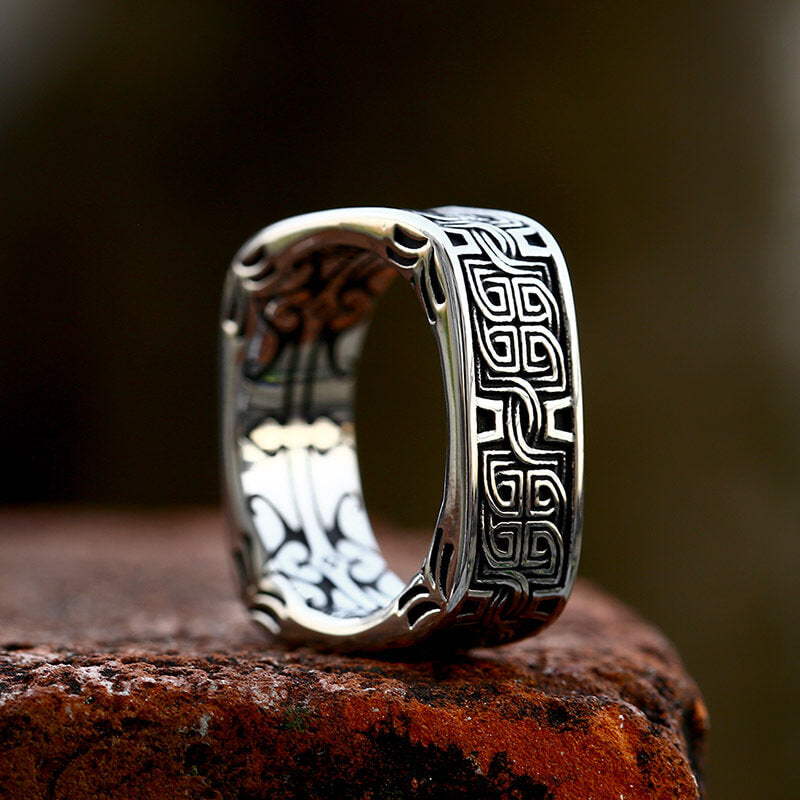 Men's Simple Pattern Stainless Steel Ring