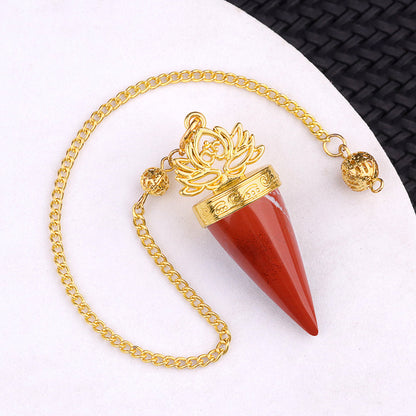 Ancient Golden lotus cone meditation yoga crystal spirit pendulum