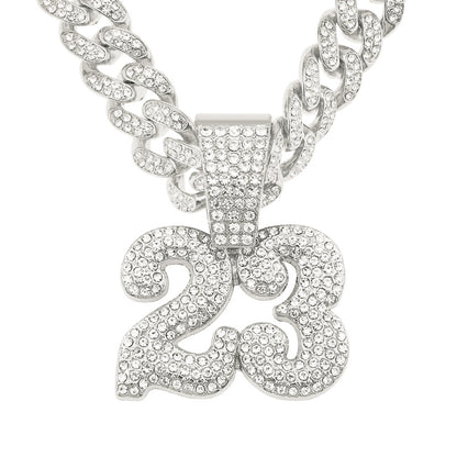 Hip-Hop Number 23 Cuban Chain Pendant Necklace