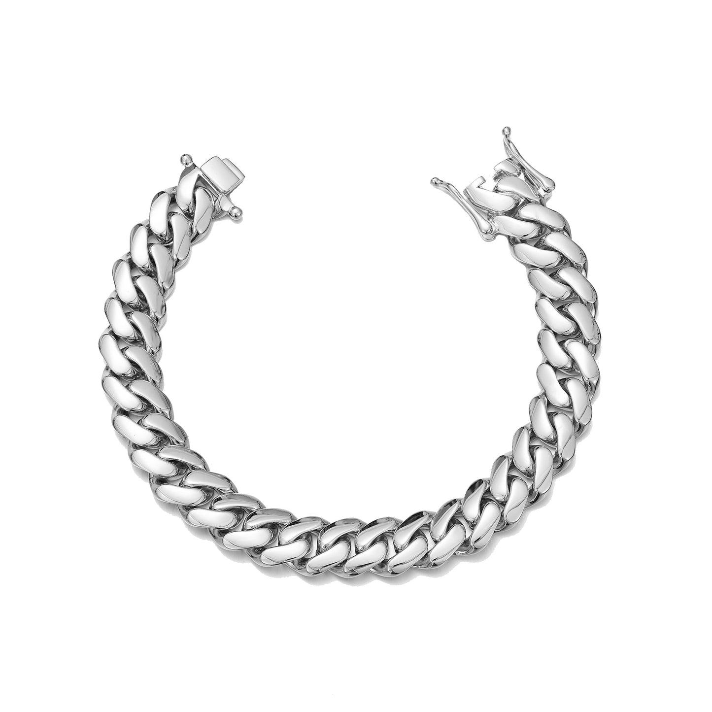 Men’s Thin Mirror Polished Cuban Link Bracelet, Shiny Stainless Steel Fashion Wrist Jewelry