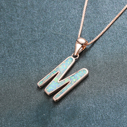 Opal Letter M Necklace