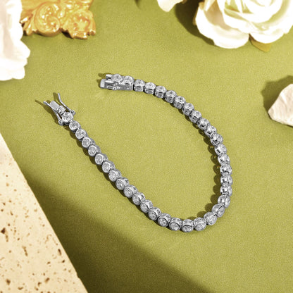 Women&Men's 3mm Round-Shaped Zircon Tennis Bracelet