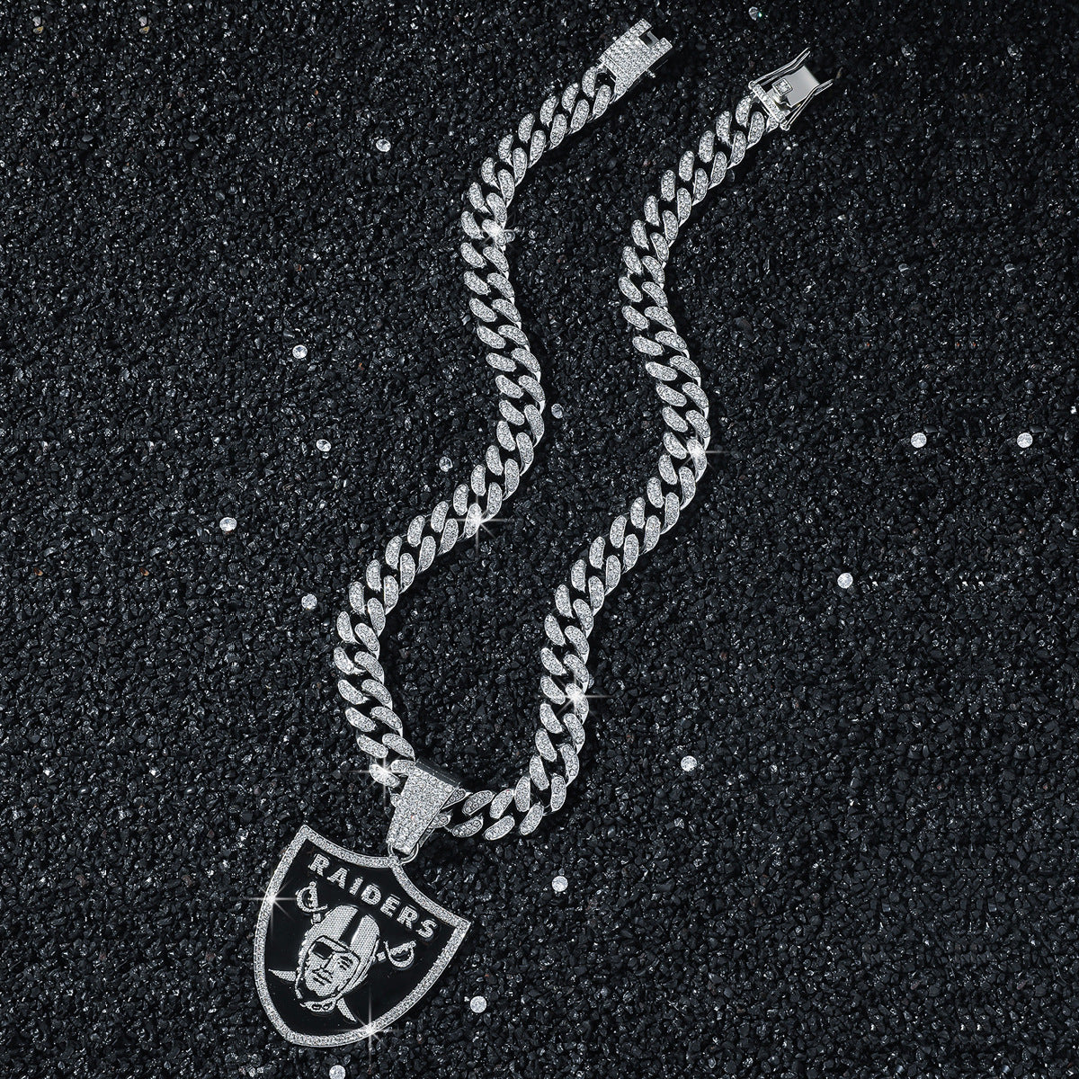 Hip-Hop Pirate Shield Cuban Chain Pendant Necklace