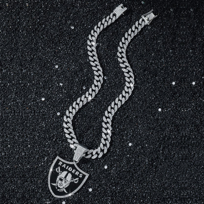 Hip-Hop Pirate Shield Cuban Chain Pendant Necklace