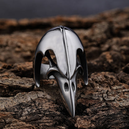 Men's Punk Skull And Bird Head Ring