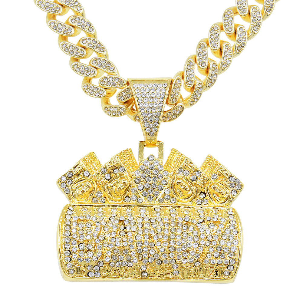 Hip-Hop Exaggerated Letter Cuban Chain Pendant Necklace