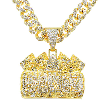 Hip-Hop Exaggerated Letter Cuban Chain Pendant Necklace