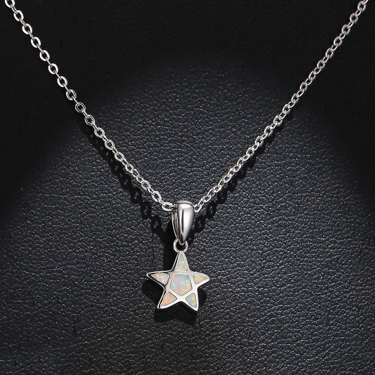 Pentagram Opal Necklace