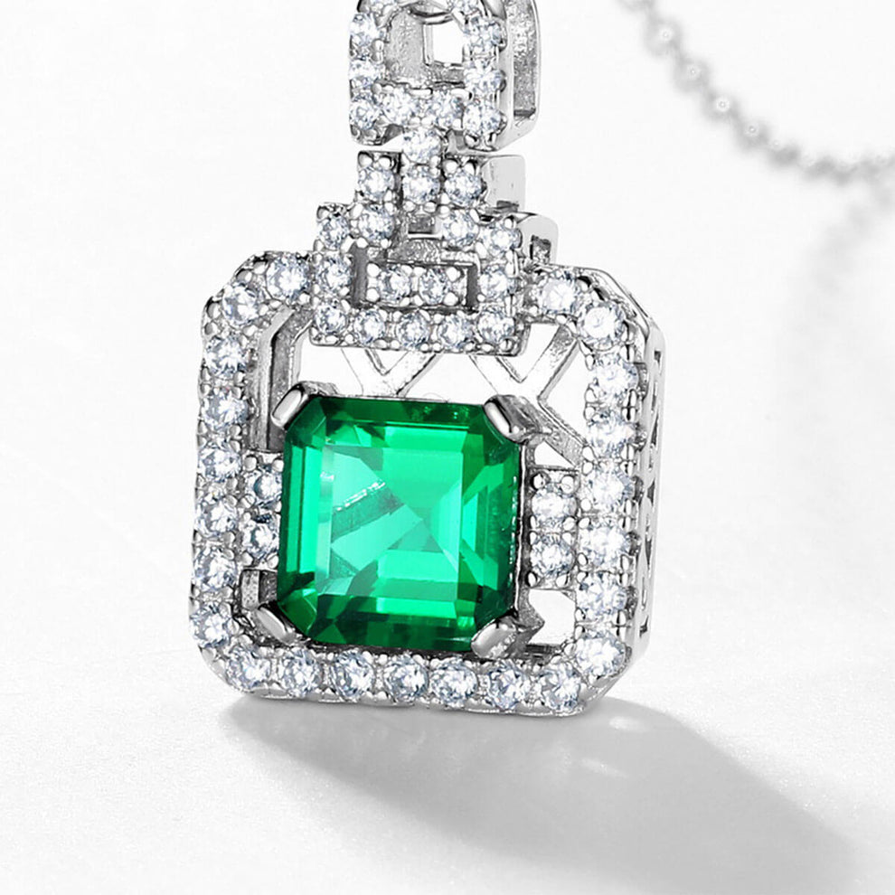 Women's Sterling Silver Hollow Briefcase Shape Full Stones Pendant